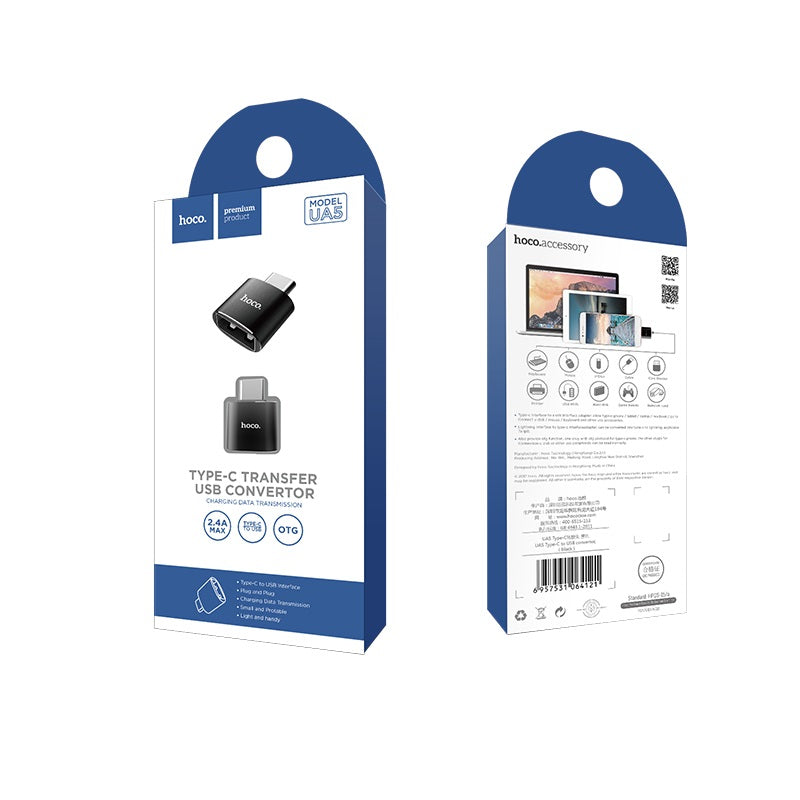 Hoco Adapter Type-C to USB «UA5» charging data transfer convertor Hoco Adapter Type-C to USB «UA5» charging data transfer convertor